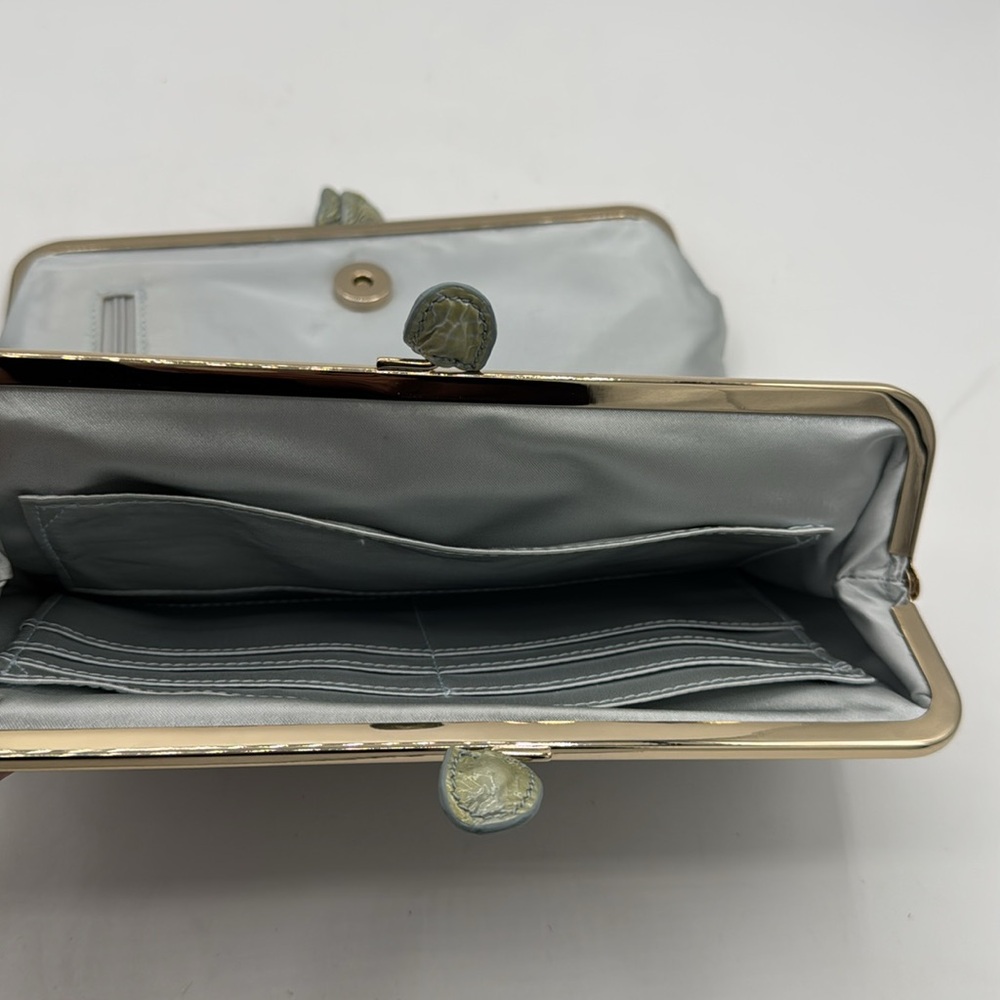 NWT Vintage Francesco Biasia gray snakeskin leather double wallet - Picture 6 of 9